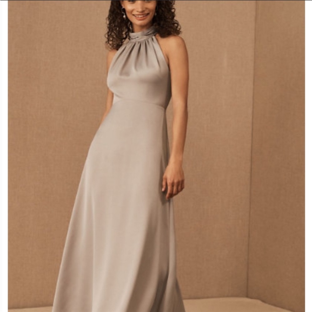 BHLDN Sachin + Babi Esme Satin Charmeuse High Neck Satin Dress